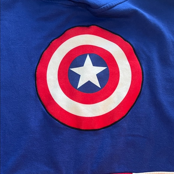 Marvel Adult 2X Superhero Hoodie - Blue, Red, White with beaded necklace. - Picture 4 of 9